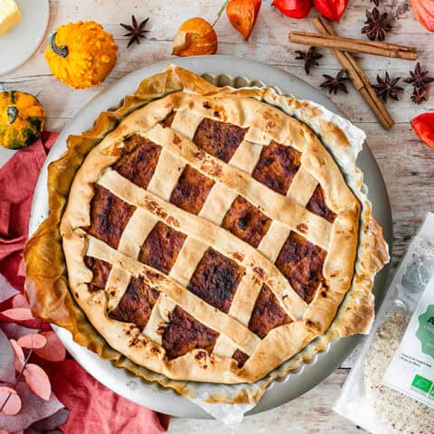 tourte sucrée à la courge butternut