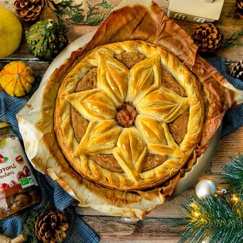 Tourte festive potimarron et marrons